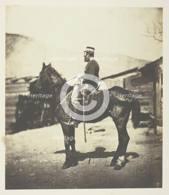 Quartermaster Hill, 4th Lt. Dragoons. The Horse taken immediately after the winter season., 1855. Creator: Roger Fenton.