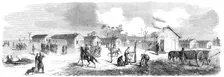Quarters for infantry at the camp of Chalons - from a drawing by M. Beaucé, 1860. Creator: Unknown