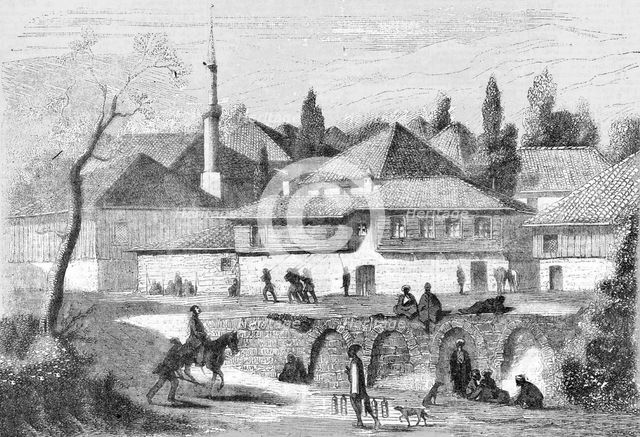 'Quarters of the staff of the Turkish Army at Schumla', 1854. Creator: Unknown.