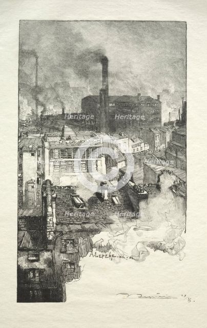 Quartier des Gobelins, 1889. Creator: Auguste Louis Lepère (French, 1849-1918).