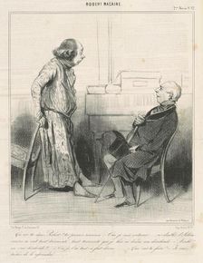 Qu'as-tu donc, Robert? ..., 19th century. Creator: Honore Daumier
