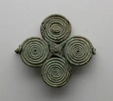 Quatrefoil spiral fibula (garment pin), 7th century BCE. Creator: Unknown
