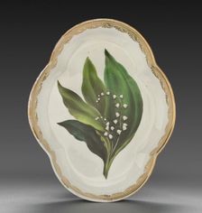 Quatrelobed Dish from Dessert Service: Lily of the Valley, c. 1800. Creator: Derby (Crown Derby Period) (British)