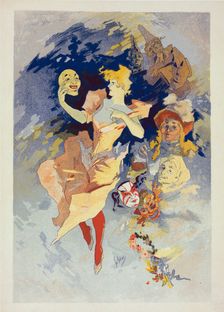 Quatrième panneau sans texte : "La Comédie"., c1900. Creator: Jules Cheret