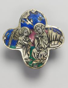 Quatrilobed Plaque (pair): The Annunciation and The Descent from the Cross, c. 1350-1400. Creator: Unknown