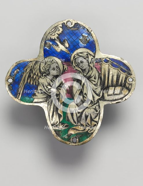 Quatrilobed Plaque (pair): The Annunciation and The Descent from the Cross, c. 1350-1400. Creator: Unknown.