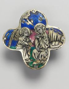 Quatrilobed Plaque (pair): The Annunciation and The Descent from the Cross, c. 1350-1400. Creator: Unknown
