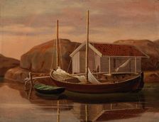Quay and Boat Shed, 1850. Creator: Wilhelm von Wright