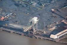 Quay crane at Teesside Steel Works, Redcar and Cleveland, 2015. Creator: Dave MacLeod