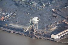Quay crane at Teesside Steel Works, Redcar and Cleveland, 2015. Creator: Dave MacLeod
