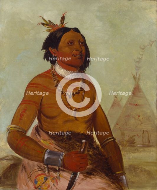 Quáy-hám-kay, Stone Shell, a Brave, 1834. Creator: George Catlin.