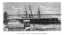 Quays at Colón, Panama, 19th century. Artist: Vuillier