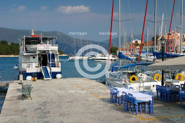 Quayside, Fiskardo, Kefalonia, Greece. Creator: Peter Thompson.