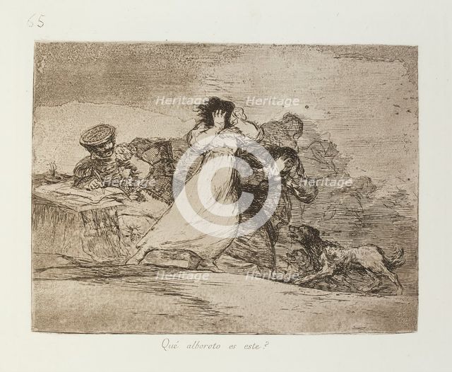 Qué alboroto es este?; Los Desastres de la Guerra, Madrid 1863. Creator: Francisco Goya.