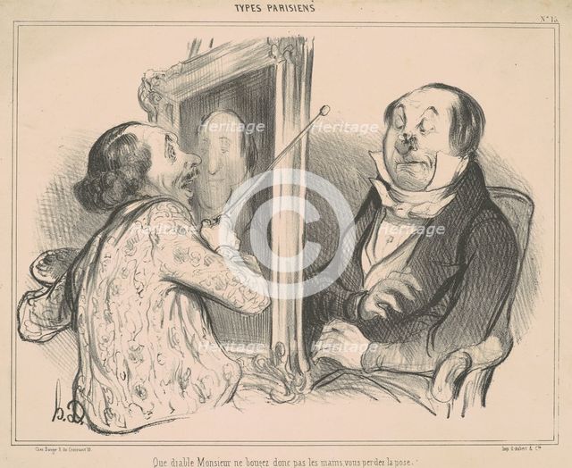 Que diable Monsieur ne bougez donc pas les mains, vous perdez la pose, 19th century. Creator: Honore Daumier.