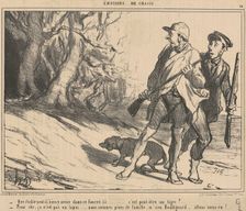 Que diable peut-il bien y avoir dans ce fourré-la? ..., 19th century. Creator: Honore Daumier