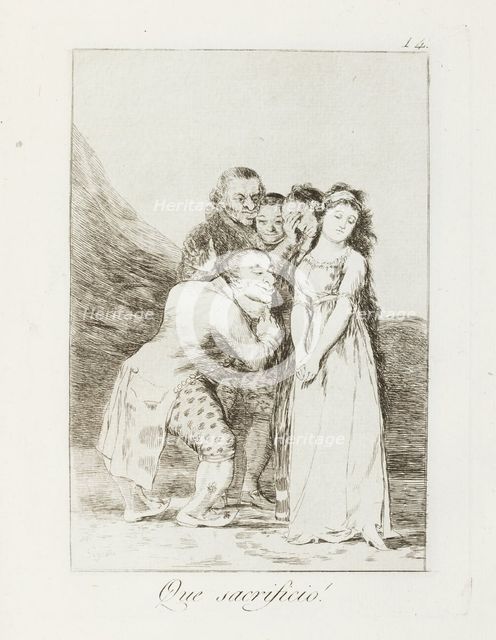Que sacrificio!; Los Caprichos, pl.14, 1799. Creator: Francisco Goya.