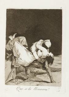 Que se la llevaron!; Los Caprichos, pl.8, 1799. Creator: Francisco Goya