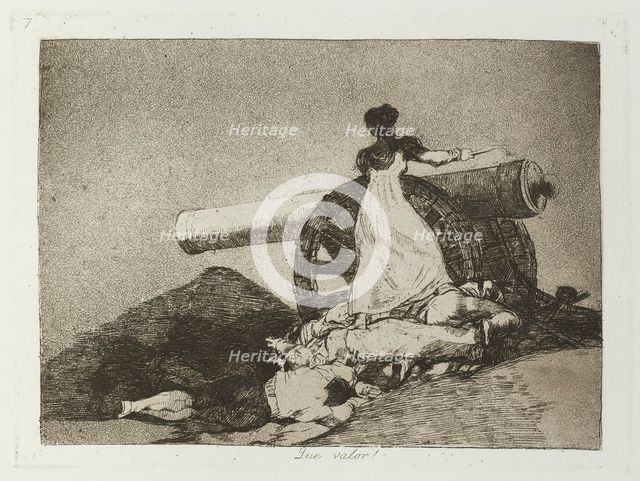 Que valor!; Los Desastres de la Guerra, Madrid 1863. Creator: Francisco Goya.
