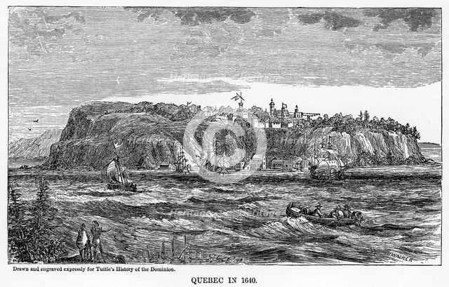 'Quebec in 1640', (1877). Artist: Unknown