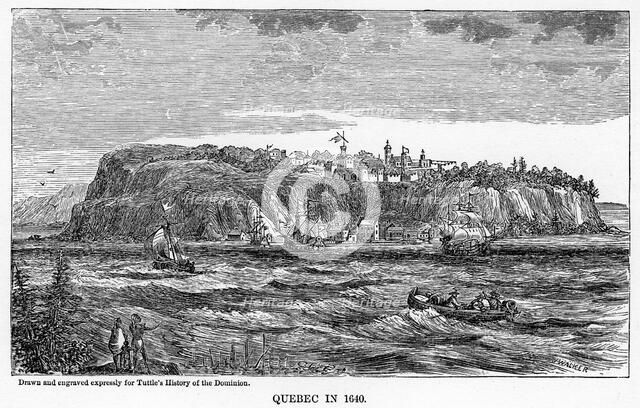 'Quebec in 1640', (1877). Artist: Unknown