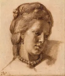 Queen Caroline Mathilda (study for the 1873 work: Scene from Christian VII's Court), 1872. Creator: Kristian Zahrtmann