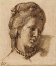 Queen Caroline Mathilda (study for the 1873 work: Scene from Christian VII's Court), 1872. Creator: Kristian Zahrtmann