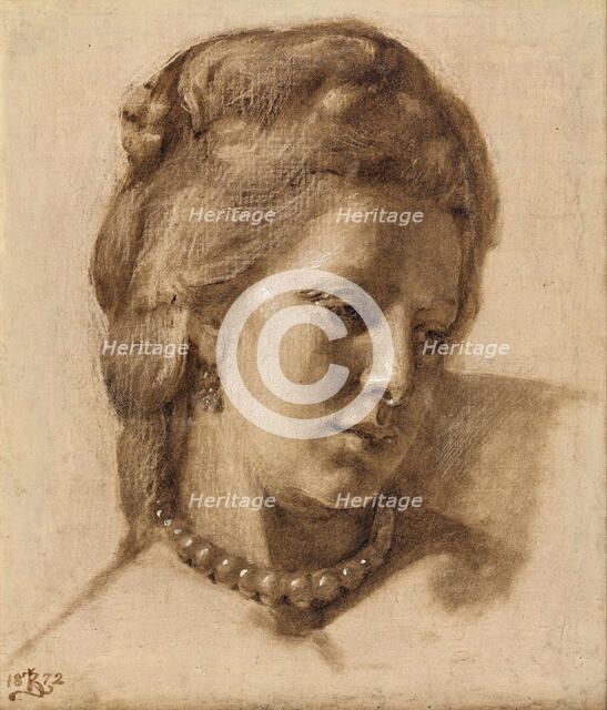 Queen Caroline Mathilda (study for the 1873 work: Scene from Christian VII's Court), 1872. Creator: Kristian Zahrtmann.