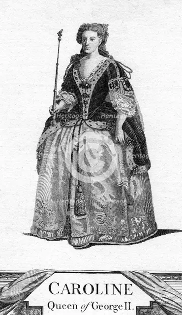 Queen Caroline, Queen Consort of George II.Artist: Caroline of Ansbach Artist: Unknown
