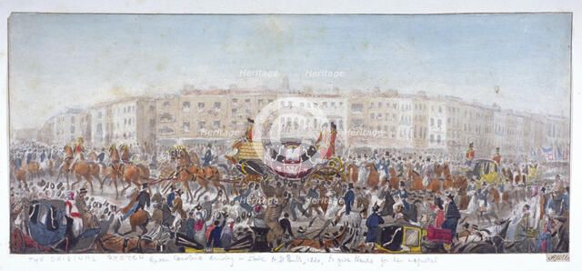 Queen Caroline travelling to St Paul's Cathedral, London, 20th November 1820 (1821). Artist: RWU