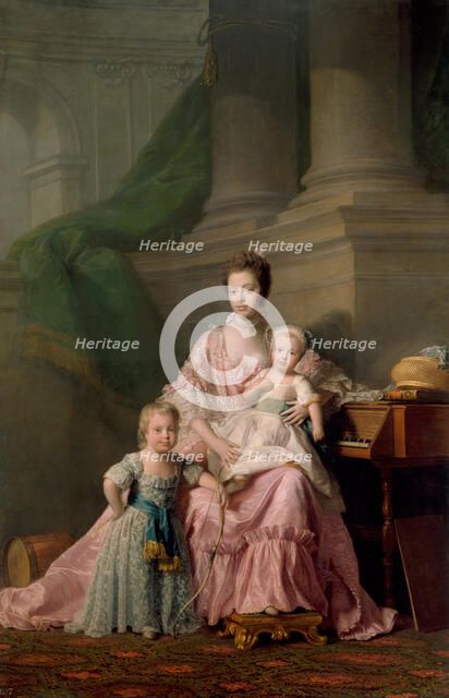 Queen Charlotte (1744-1818), with her Two Eldest Sons, 1769. Artist: Ramsay (1713-1784)