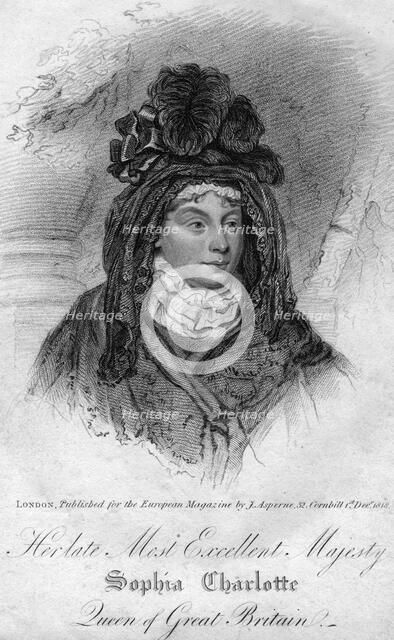 Queen Charlotte, queen consort of George III of the United Kingdom, 1818. Artist: Unknown