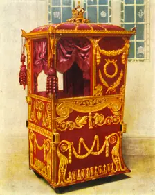 Queen Charlotte's Sedan Chair 1938. Creator: Unknown