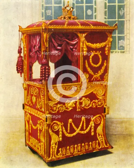 'Queen Charlotte's Sedan Chair', 1938. Creator: Unknown.