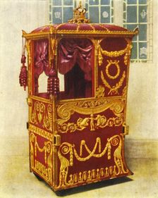 Queen Charlotte's Sedan Chair 1938. Creator: Unknown