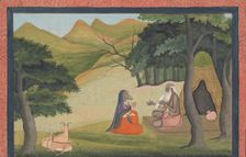 Queen Choladevi Before the Hermit-Sage Angiras... from a Dispersed Vrataraja..., ca. 1790. Creator: Unknown