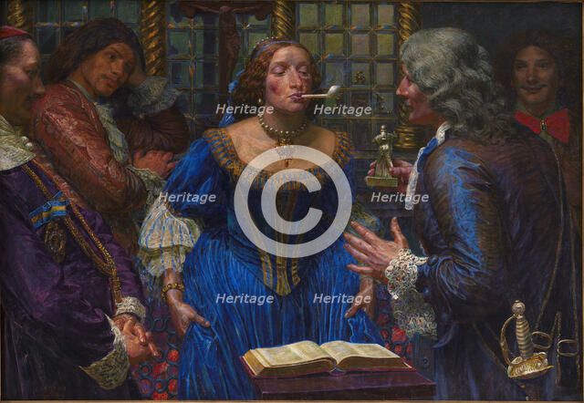 Queen Christina of Sweden in the Palazzo Corsini , 1908. Creator: Zahrtmann, Kristian (1843-1917).