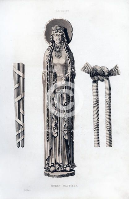 Queen Clotilda, c1100, (1843).Artist: Henry Shaw