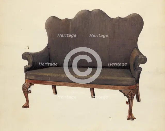 Queen Ann Sofa, c. 1953. Creator: Florence Neal.