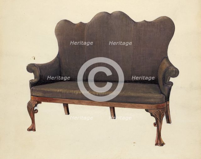 Queen Ann Sofa, c. 1953. Creator: Florence Neal.