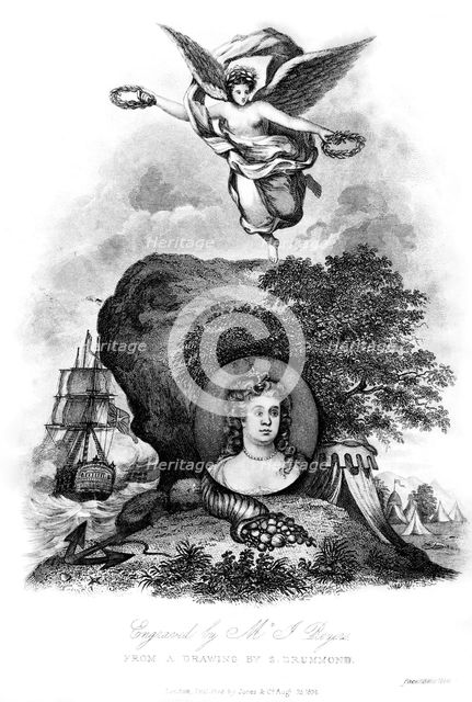 Queen Anne (1665-1714), 1824.Artist: Rogers
