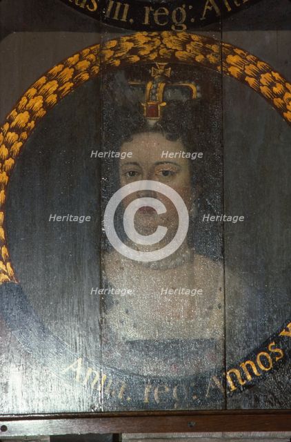 Queen Anne (1665-1714) at Chichester Cathedral, Sussex, 20th century. Artist: CM Dixon.