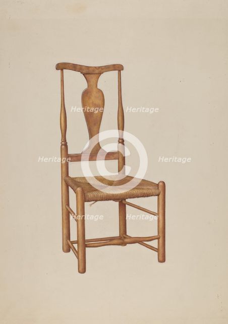Queen Anne Chair, c. 1942. Creator: Ralph Morton.