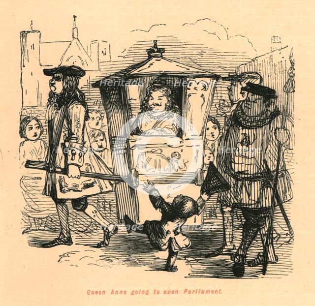 'Queen Anne going to open Parliament', 1897.  Creator: John Leech.