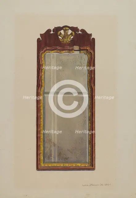 Queen Anne Mirror, c. 1939. Creator: Leslie Macklem.