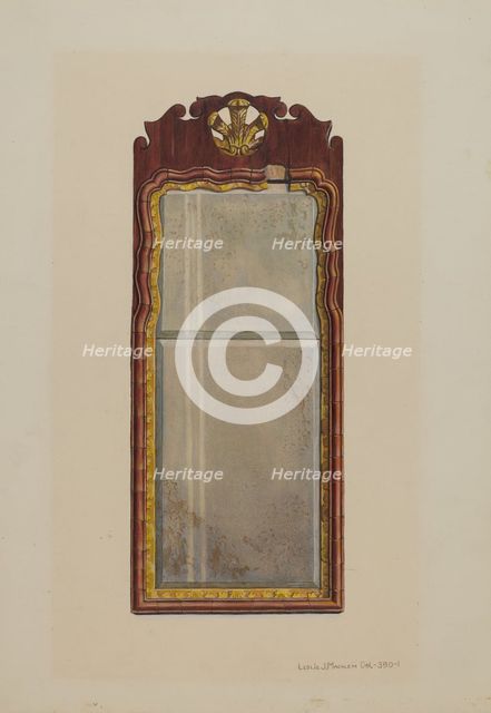 Queen Anne Mirror, c. 1939. Creator: Leslie Macklem.