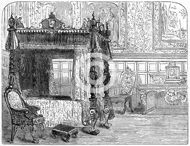 Queen Anne's (1665-1714) bedchamber, 18th century (19th century). Artist: Unknown