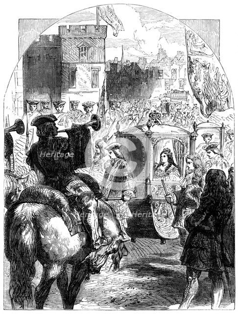 Queen Anne's (1665-1714) final journey to Parliament House, c1714. Artist: Unknown