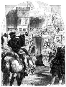 Queen Anne's (1665-1714) final journey to Parliament House, c1714