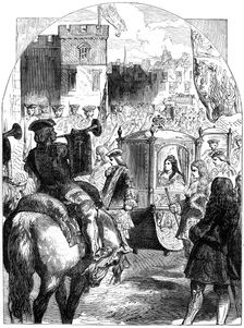 Queen Anne's (1665-1714) last progress to Parliament House, Westminster, London, 19th century